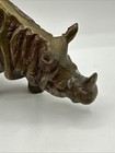 Rare Vintage Antique Solid Brass Rhino Rhinoceros Decorative Figurine 9    X 4   