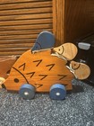 Handmade Vintage Wooden Pull Toys Solid Wood 10 5 13   inches Long Nursery Toy
