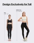  s Tall Cotton Leggings With Side Pockets High Waist Full Length Stretchy Yog   