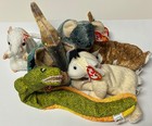 Ty Beanie Babies 6 Pc Lot All With Tags   Swoop Morrie Roxie Reindeer  