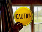 Crouse Hinds Command Caution Traffic Signal Light Lens  8 3 8ths  Made  20 s-40s