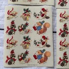 Vintage Carlton Cards Holiday Stickers 4 Sheets Woodland Animals Christmas
