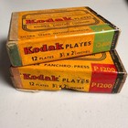 Kodak Vintage Plates 3 5x2 5 Orthochromatic Panchro-press Lot Of 2 Yellow Red
