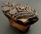 Antique Carved Oak Wood Plant Flowers Textile Wallpaper Printing Block Stamp