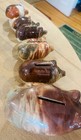 Lot Of 6 Vintage Antique Pottery Piggy Banks Drip Glaze Agateware Hole Eye