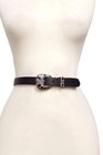 Genuine Leather Belt Enamel Silver Buckle