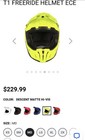 Klim T Freeride Helmet Hi-vis   Off Road   Snowmobile   Atv   Medium Size