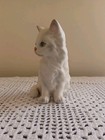 Mid Century 3 5  Cat Figurine Lefton Fluffy White Persian Kitten 1513 Japan 