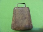 Antique vintage Primitive Folded Riveted Metal Cow Bell 4  X 3  
