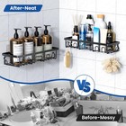 Dark Black  3 Pack Shower Shelves With Large Capacity  Shower Caddy