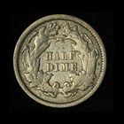 1872 H10c Seated Liberty Silver Half Dime - Free Shipping Usa