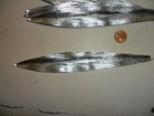 12 Vintage Metallic Silver Foil Long Leaves - 8 