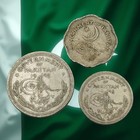 Lot Of 3 Old Pakistan Coins - 1 Anna  1 4 Rupee   1 2 Rupee - Combined Ship