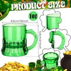 96 Pcs St Patricks Day Green Mini Plastic Beer Mug Irish Shot Glasses With Ha   