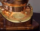 Antique Diving Divers Us Navy Mark Solid Copper Brass With Base Deep Sea Helmet