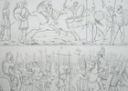 Roman Army   Allied Tribes Cavalry Trumpeteer Captives - 1828 Antique Print
