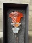 Rosenthal Versace Medusa Wine Bottle Stopper Red Frosted Crystal W Box 5   