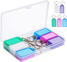 20 Pack Plastic Key Tags With Container Labels Ring Window 5 Colors New