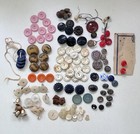Lot Of Vintage Victorian Edwardian Antique Sewing Buttons Metal Glass Plastic