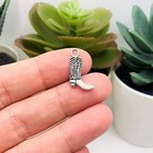 Silver Cowboy Boot Charms  18x11mm - Us Seller