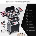 Frenessa 3 In 1 Rolling Makeup Train Case Professional Cosmetic Trolley Large