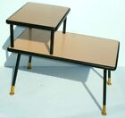 Vintage Mid Century Modern Table 2-tier Steel Formica End Table