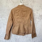 Old Navy Military Jacket Size M Dark Tan Fitted Round Collar Boho Bohemian