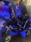 Graco Duoglider Double Stroller Gray black Folding Canopies Recline Cup Holder
