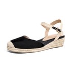 Women Espadrilles Wedge Sandals Ankle Strap Close Toe Comfortable Dress Shoes