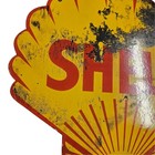 Vintage Porcelain Shell Gas   Oil Station Pump Plate Garage Man Cave Sign