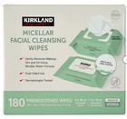 Kirkland Micellar Facial Cleansing Makeup Remover Wipes 180 Count Pre-moistened