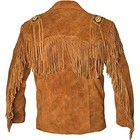 Vintage Suede Leather Western Jacket Native American Fringe Cowboy Jacket