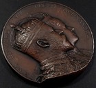 1902 Coronation Of King Edward Vii  Queen Alexandra Bronze Medal   64mm  119 3 G