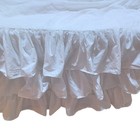 Pottery Barn Kids Crib Skirt White Cotton 3 Tier Ruffle 52x28 18in Drop