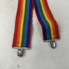 Honcho Rainbow Suspenders Vintage Colorful Striped 2    Wide Elastic Is Still Good