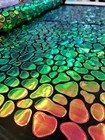 Multicolor Iridescent Sequins On Stretch Black Velvet Fabric Sold By The Yard 