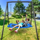 440lb Metal Swing Set With 60  Platform Swing Metal Frame Kids Backyard Playset