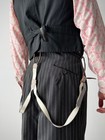 Men s Vintage 1940s French Black Wool Waistcoat Antique Vest 