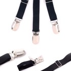 1 Pair Men s Shirt Stay Holder Leg Thigh Suspender Elastic Garter Non-slip Black