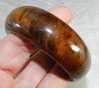 Vintage Catalin Bracelet - 25mm Mottled Brown - 2 5  Int  Diameter - Bakelite