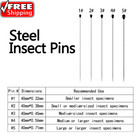 500 Pieces Stainless Steel Insect Pins Kit Specimen Entomology Pins Butterfly Co