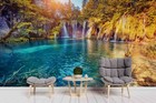 3d Autumn Forest Waterfall Wallpaper Wall Mural Removable Self-adhesive Sticker