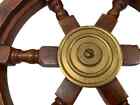 12   Finishing Wooden Wheel Wall Decor Handmade Gift Ships Seas Nautical Brass