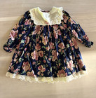 Vtgtoddler Girls Floral Prairie Dress Lace Collar Pink Bow Cottagecor Cotton 4t
