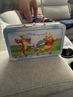 Disney Winnie The Pooh Vintage Lunch Box Metal Tin Rustic Tigger Piglet 10x6x2 5
