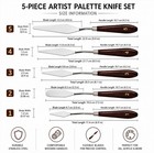 5 Stainless Steel Palette Knife Set Artist Painting Spatulas Oil Acrylic Art