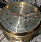 Vintage Bell Clock Co  Quartz Ships Clock Brass Heavy  7 5x4 