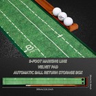 Indoor Golf Putting Mat With Auto Return - Foldable Wood Base  Velvet Surface
