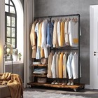 Clothing Rack Heavy Duty Clothes Rack 400lbs Rolling Garment Rack With Shelves