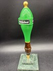 Vintage Heineken Beer Pub Style Wood Logo Beer Tap Handle 11    Tall - With Stand